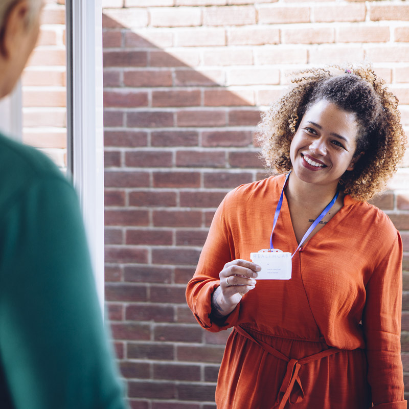 Housing officer visiting client